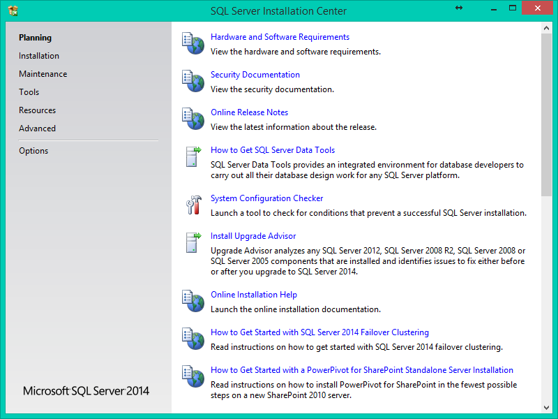 SQL Server 2014 Kurulumu Resimli Anlatım - Planning