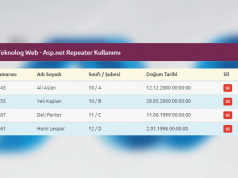 Asp.net Repeater Kullanımı Asp.net Repeater Kullanımı (Örnek Detaylı Kullanım ile Asp.net Repeater)
